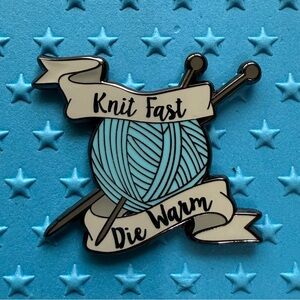 Knit 🧶 fast die warm enamel pin